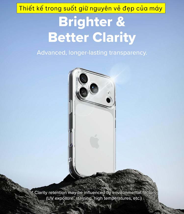Ốp lưng iPhone 17 Pro Max Ringke Fusion trong suốt chống sốc 2